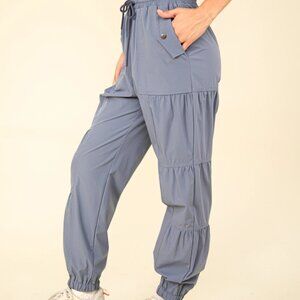 Shirring Detail Active Jogger Pants